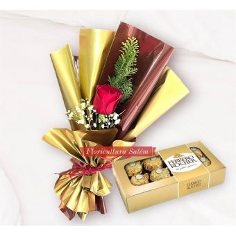 Kit Rosa Elegante Com Ferrero Rocher