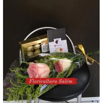 Kit Rosas 2 Cor Rosa C/ Ferrero Rocher