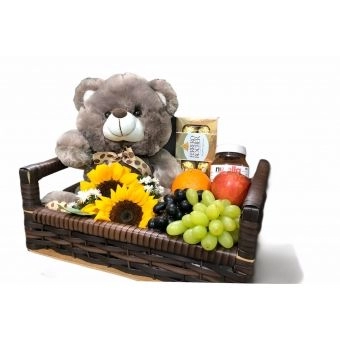 Cesta Girassois c/urso