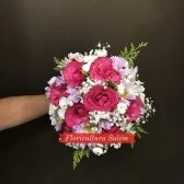 Buquê de Noiva 8 Rosas e Flores do campo