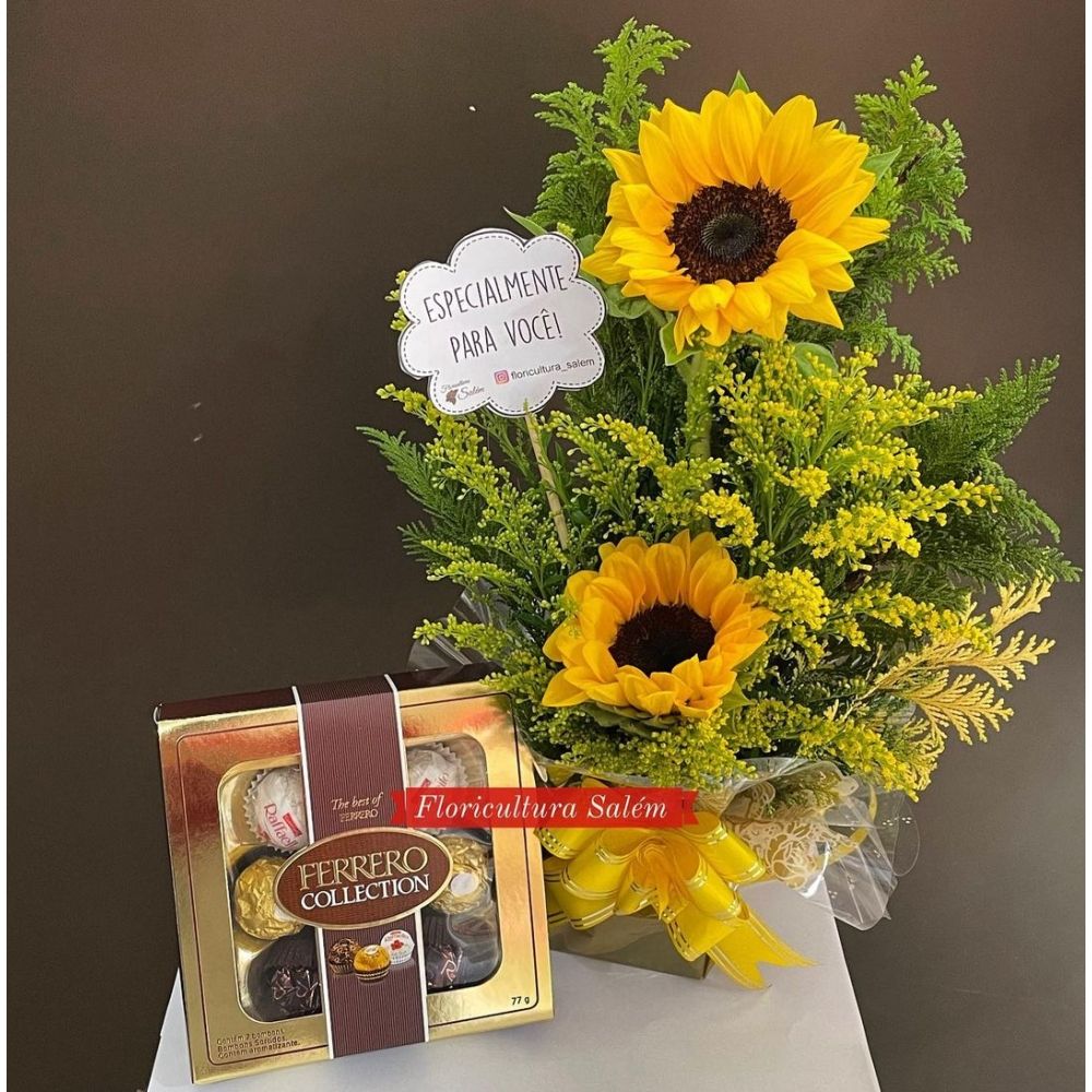 Arranjo Girassol com Ferrero Collection