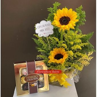 Arranjo Girassol com Ferrero Collection