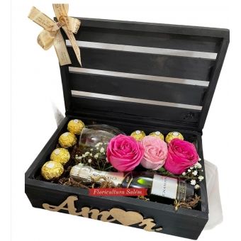 Baú Black Chandon Rosas Pink