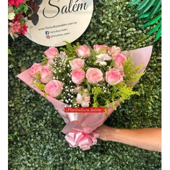 Buquê em Tons rosas c/ embalagem especial