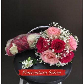 Kit Buquê de Noiva Tons Rosa