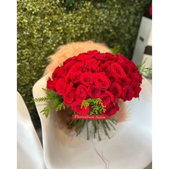 Buquê Premium 60 Rosas vermelhas