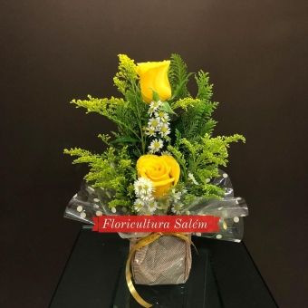 Mini Arranjo 2 Rosas Amarelas