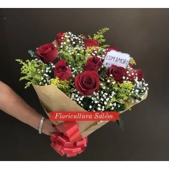 Buquê 12 Rosas Vermelhas Paper Premium