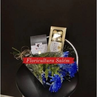Kit 1 Flor do Campo Azul C/ Ferrero Rocher