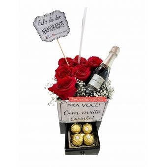 Caixa Rosas Vermelhas Chandon