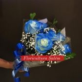 Buquê 6 Rosas Azuis