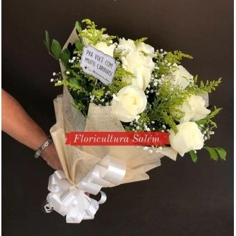 Buquê 12 Rosas Brancas ESPECIAL