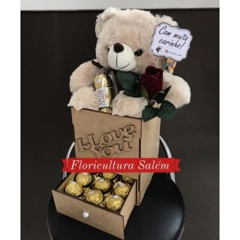 Caixa Gaveta C/ Ferrero Rocher e Urso