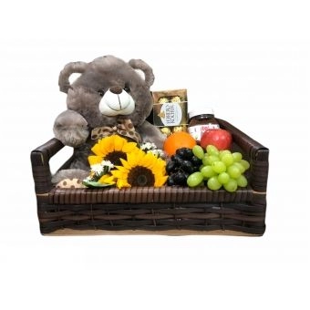 Cesta Girassois c/urso