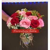 Arranjo 15 Rosas C/ Vaso Vidro