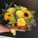 Buquê com 4 rosas amarelas e 2 Girassóis