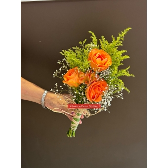 Ramalhete Rústico com Rosas Laranja