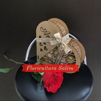 Kit Caixa Bombons Finos e Rosa Colombiana