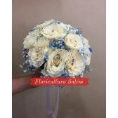 Buquê de Noiva 12 Rosas Colombiana Brancas