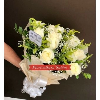 Buquê 12 Rosas Brancas ESPECIAL
